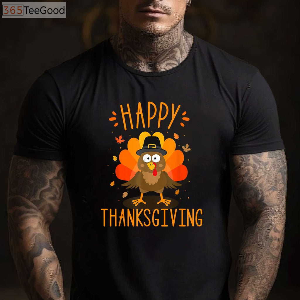 Happy Thanksgiving Turkey Day T-Shirt - Matching Family Dinner Feast Outfit