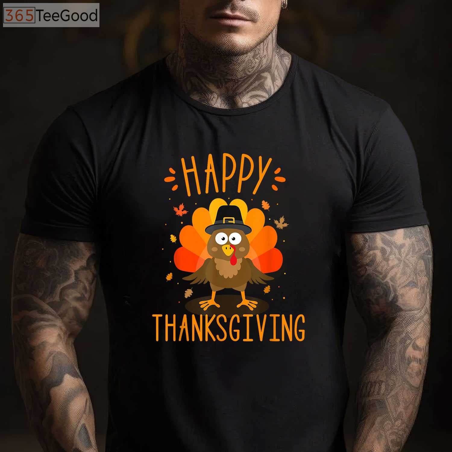 Happy Thanksgiving Turkey Day T-Shirt - Matching Family Dinner Feast Outfit