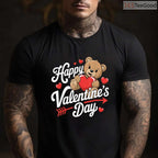 Happy Valentines Day Heart Shirt for Women, Aesthetic Cute Cursive Typography Love T-Shirt Gift