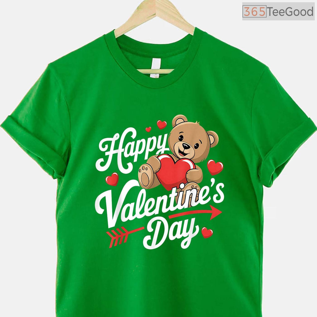Happy Valentines Day Heart Shirt for Women, Aesthetic Cute Cursive Typography Love T-Shirt Gift