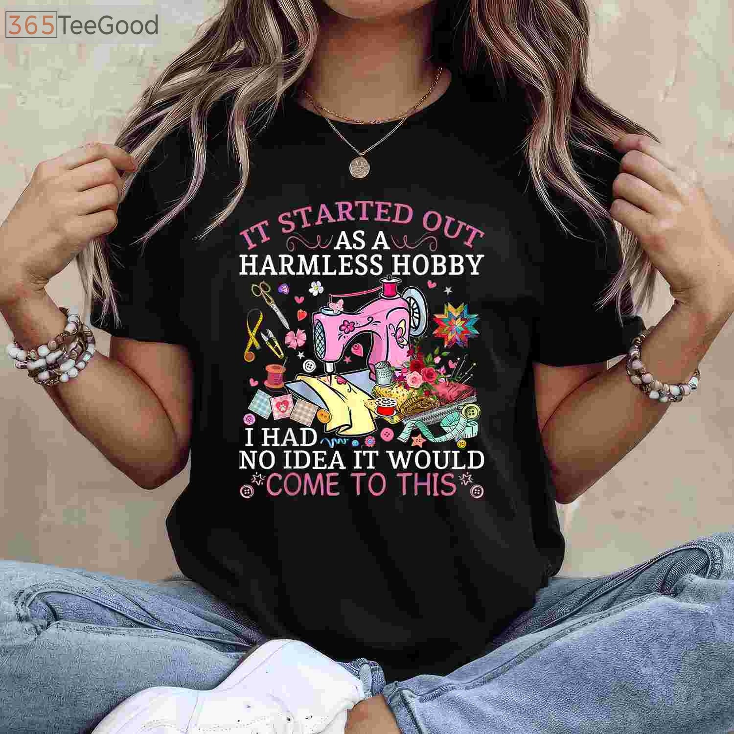 Harmless Hobby Quilting T-Shirt - Funny Sewing Tee for Quilters