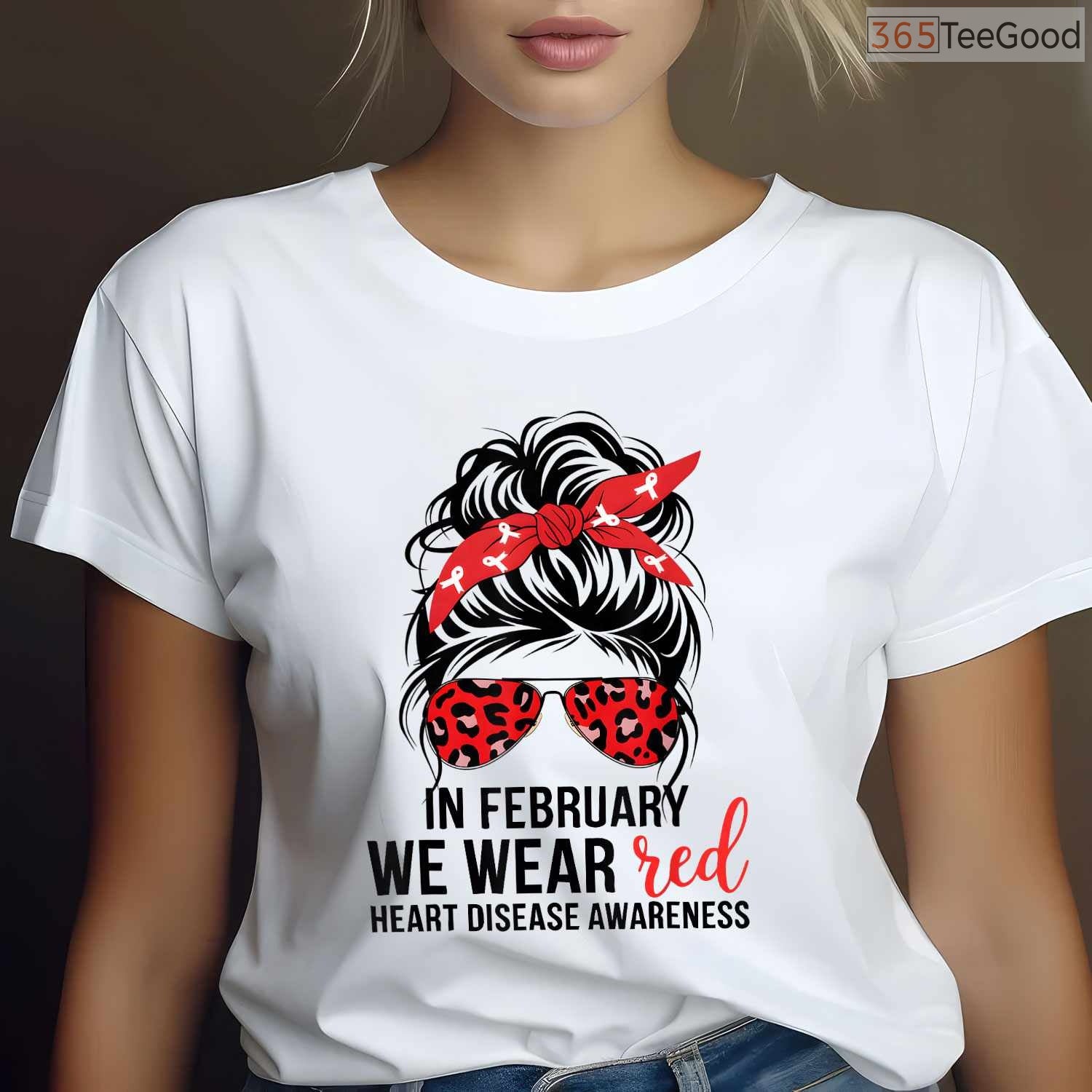 Heart Disease Awareness Shirt – In February We Wear Red Women's CHD Tee