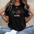 Heart Disease Awareness Shirt – Minimalist February Wear Red Tee
