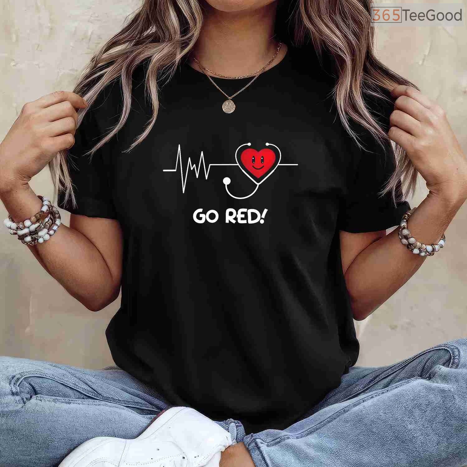 Heart Disease Awareness Shirt – Minimalist February Wear Red Tee