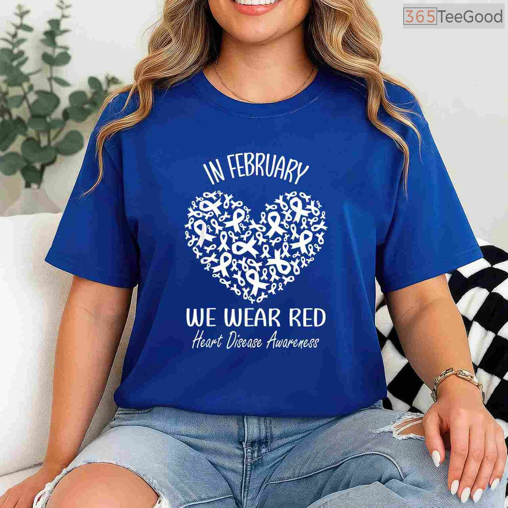 Heart Disease Awareness February Shirt – Red Ribbon Month Tee