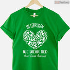 Heart Disease Awareness February Shirt – Red Ribbon Month Tee