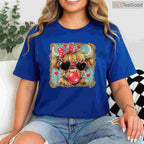 Highland Cow Valentine Coquette T-Shirt, Farm Animal Leopard Print Bow Heart Shirt for Country Girl