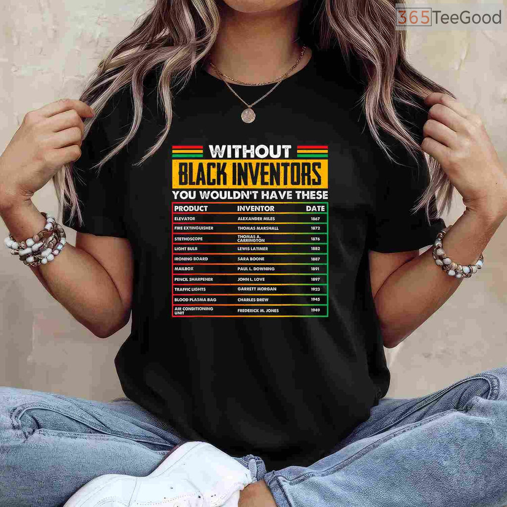 History of Forgotten Black Inventors T-Shirt Educational Black History Month Science Shirt