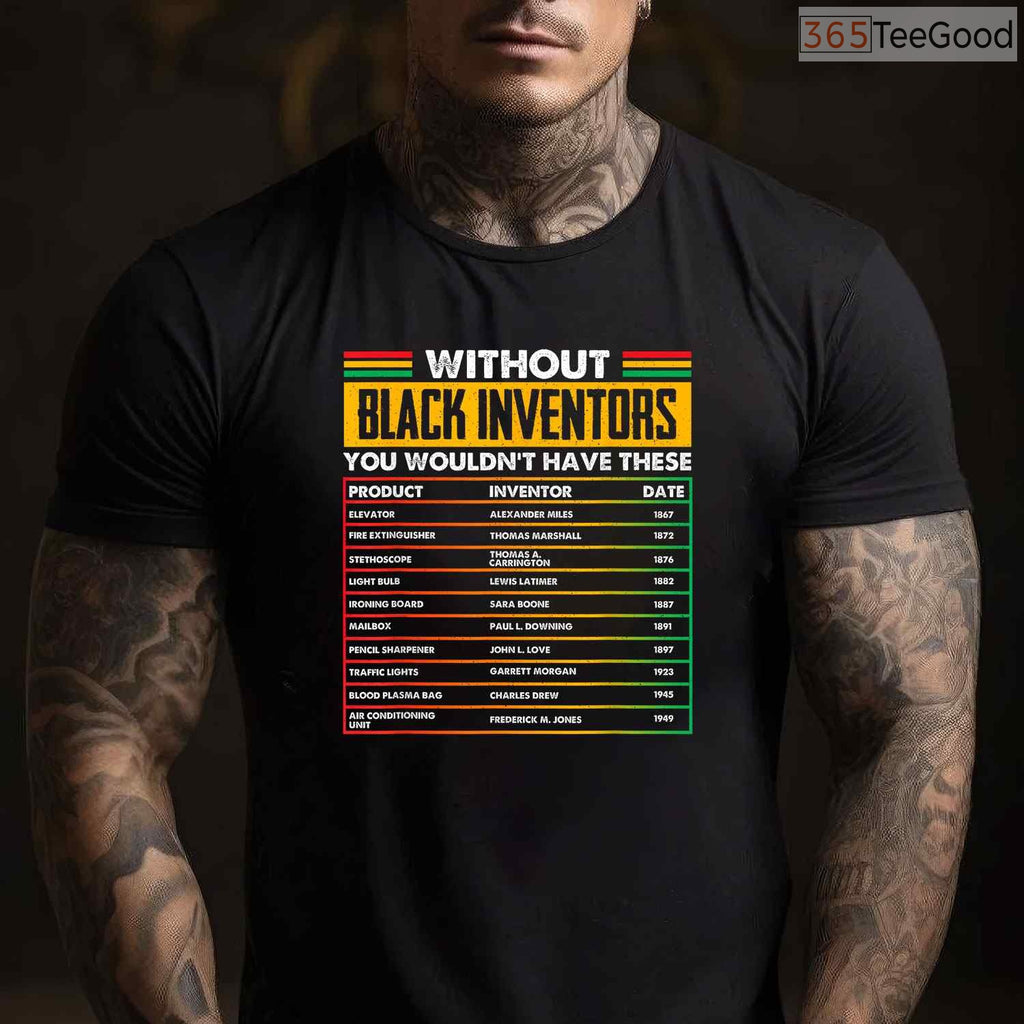 History of Forgotten Black Inventors T-Shirt Educational Black History Month Science Shirt