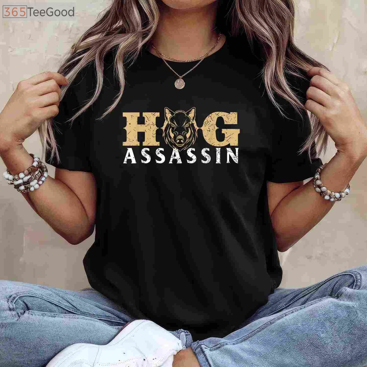 Hog Assassin Boar Hunting Shirt, Tactical Wild Hog Hunter Graphic Apparel