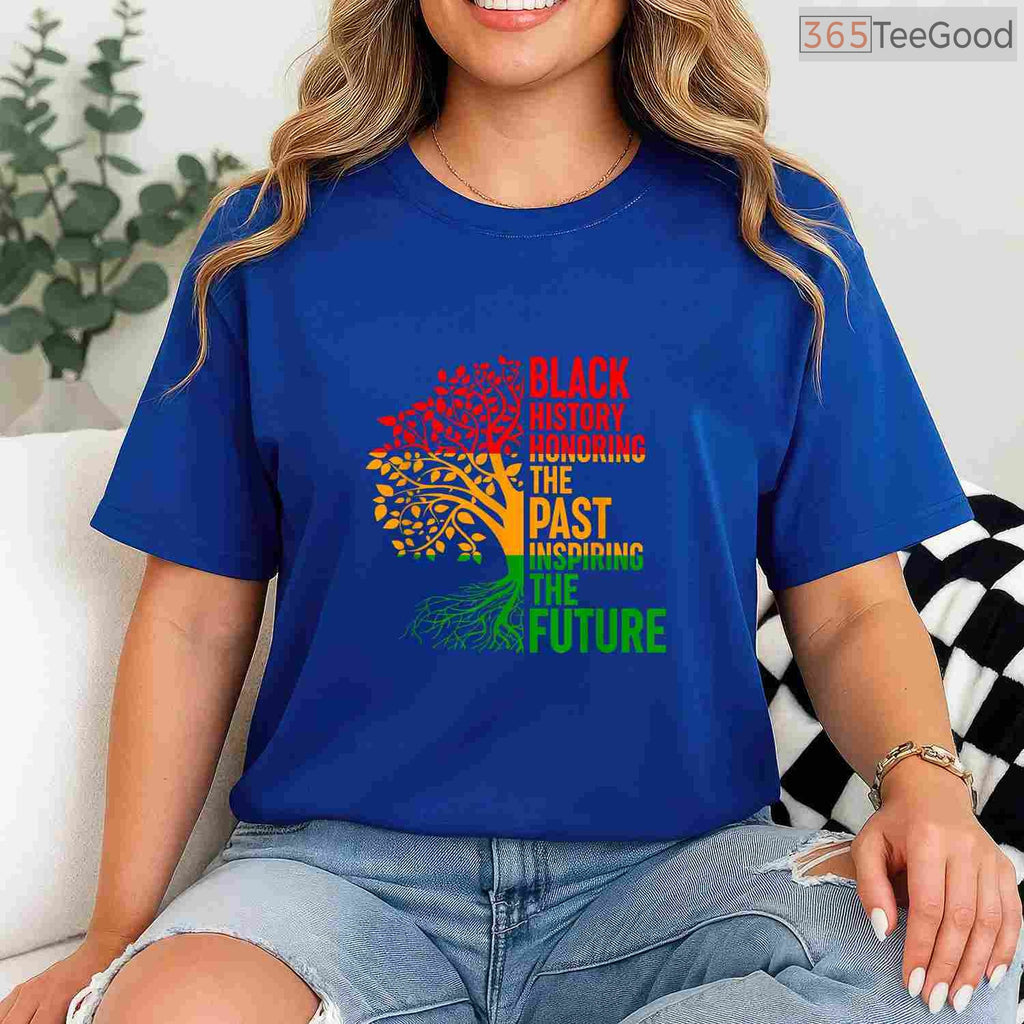 Honoring Past Inspiring Future T-Shirt Men Women Kids Black History Month Family Shirt