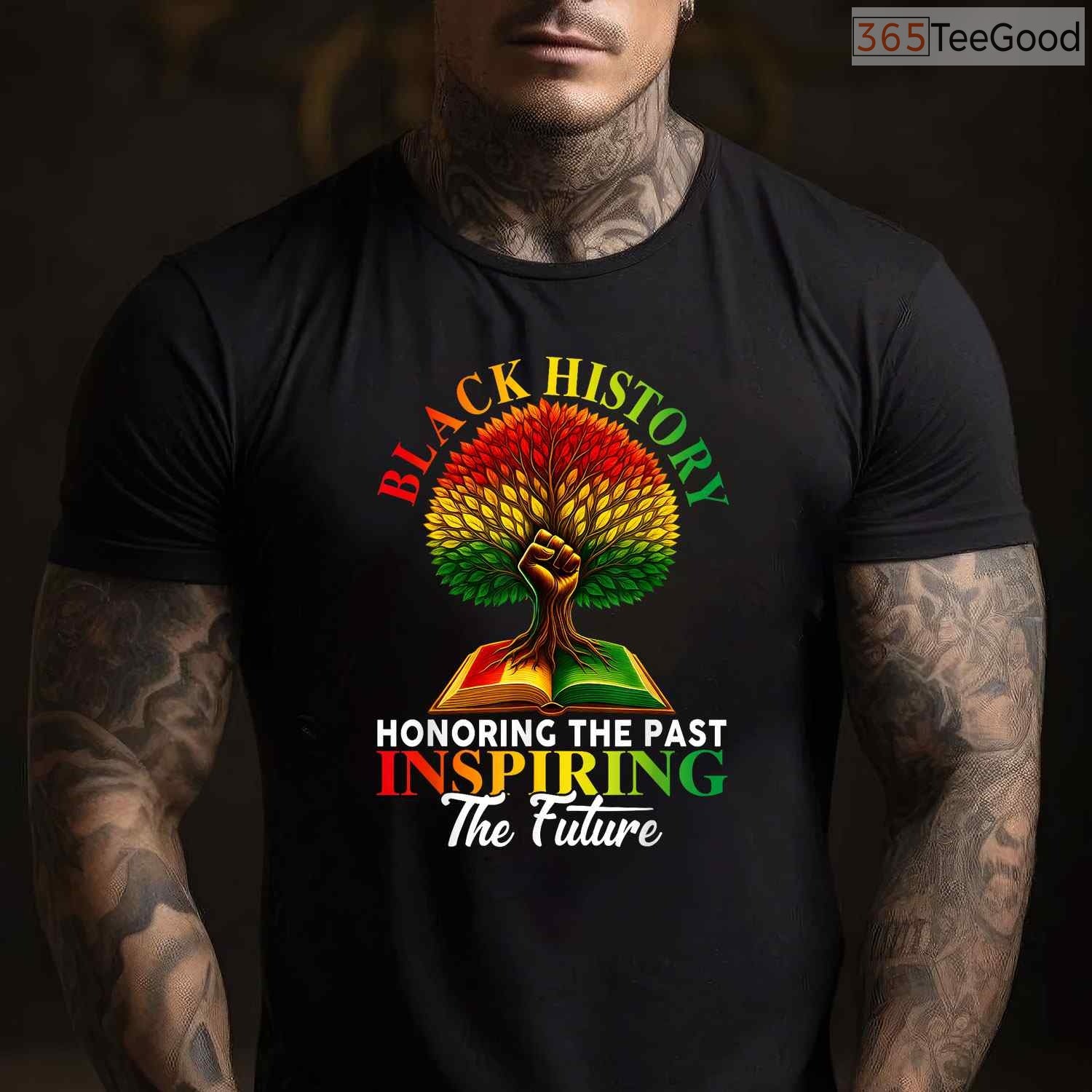 Honoring Past Inspiring Future Fist Tree T-Shirt Roots of Black History Month Heritage Shirt