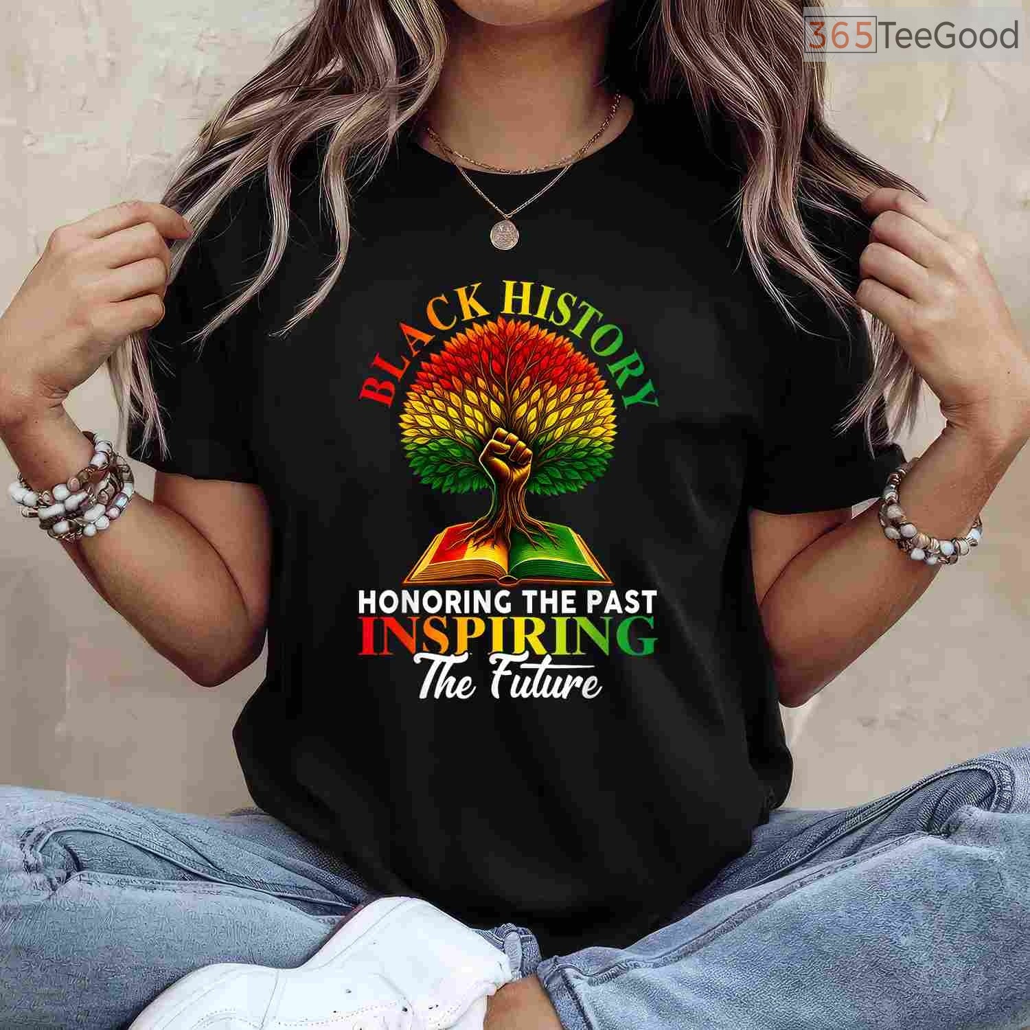 Honoring Past Inspiring Future Fist Tree T-Shirt Roots of Black History Month Heritage Shirt