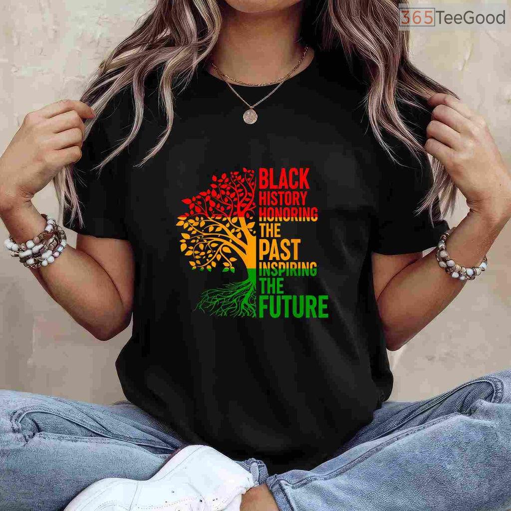 Honoring Past Inspiring Future T-Shirt Men Women Kids Black History Month Family Shirt