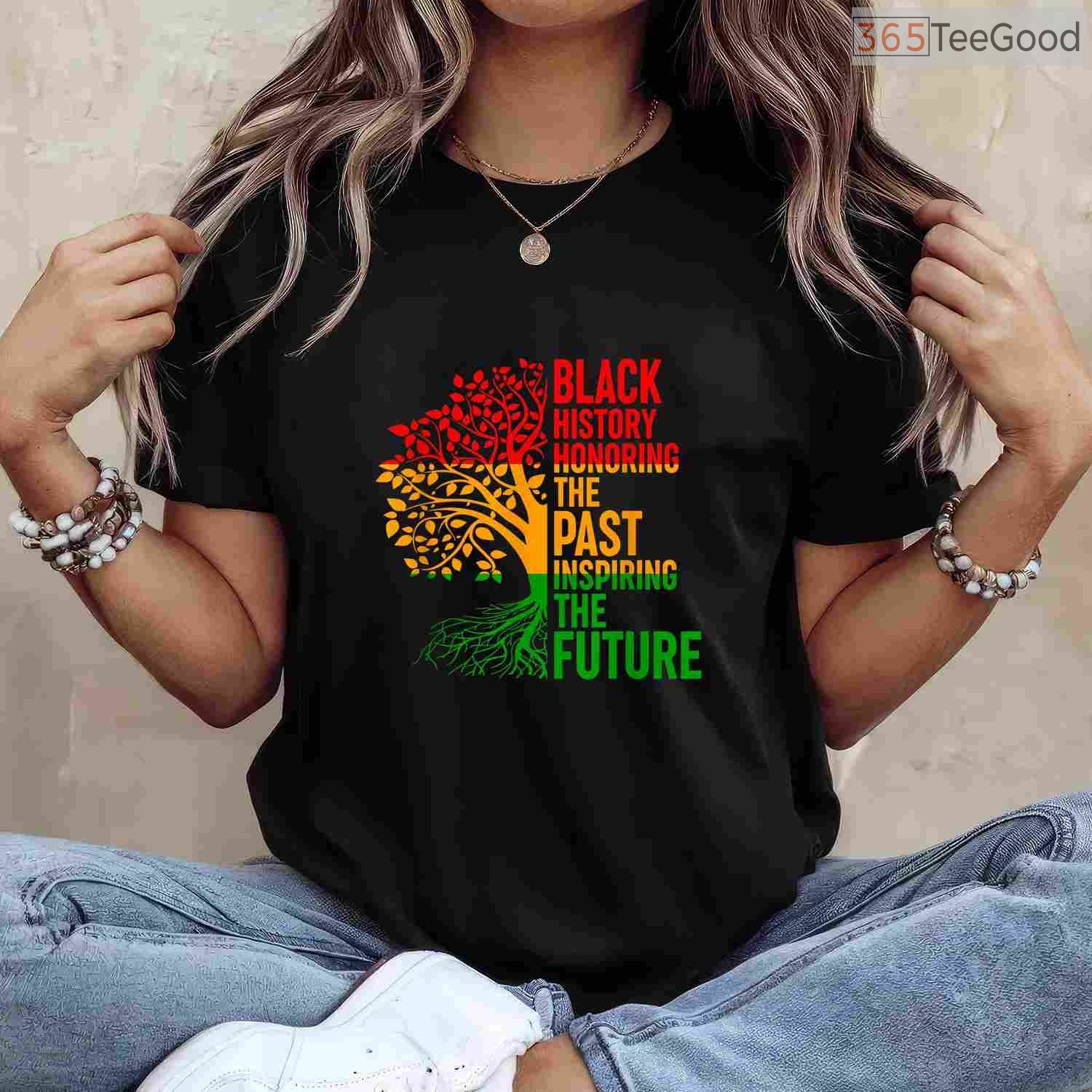 Honoring Past Inspiring Future T-Shirt Men Women Kids Black History Month Family Shirt