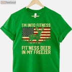 Humorous Fit-Ness Deer Freezer Hunting Shirt, Funny Outdoor Lifestyle Tee
