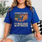 Humorous Fit-Ness Deer Freezer Hunting Shirt, Funny Outdoor Lifestyle Tee