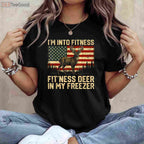 Humorous Fit-Ness Deer Freezer Hunting Shirt, Funny Outdoor Lifestyle Tee