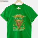 Hunting In My Veins Jesus In My Heart Shirt, Christian Hunter Long Sleeve Tee