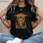 Hunting In My Veins Jesus In My Heart Shirt, Christian Hunter Long Sleeve Tee