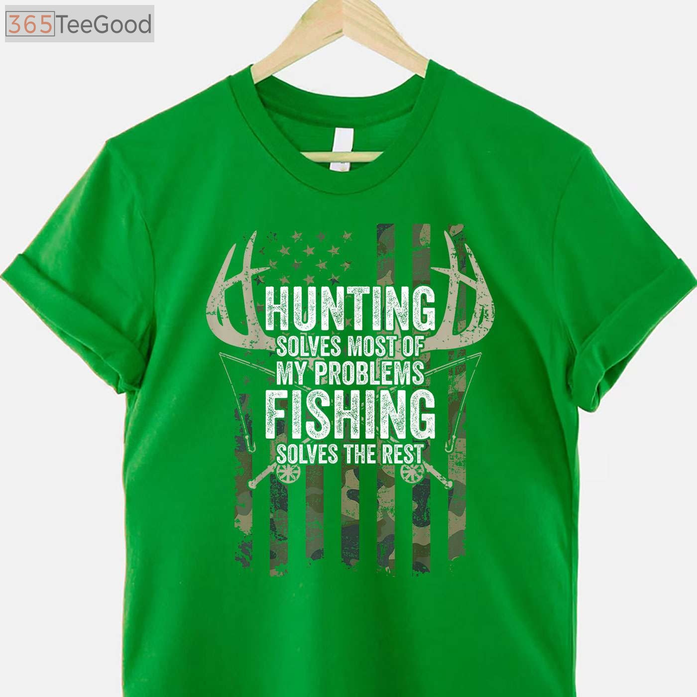 Hunting and Fishing Problem Solver Shirt, Funny Outdoor Hobby Therapy Tee