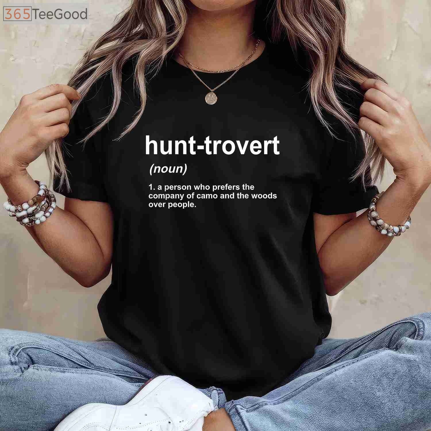 Hunt-trovert Funny Hunting Shirt for Men, Introvert Hunter Humor Gift Tee