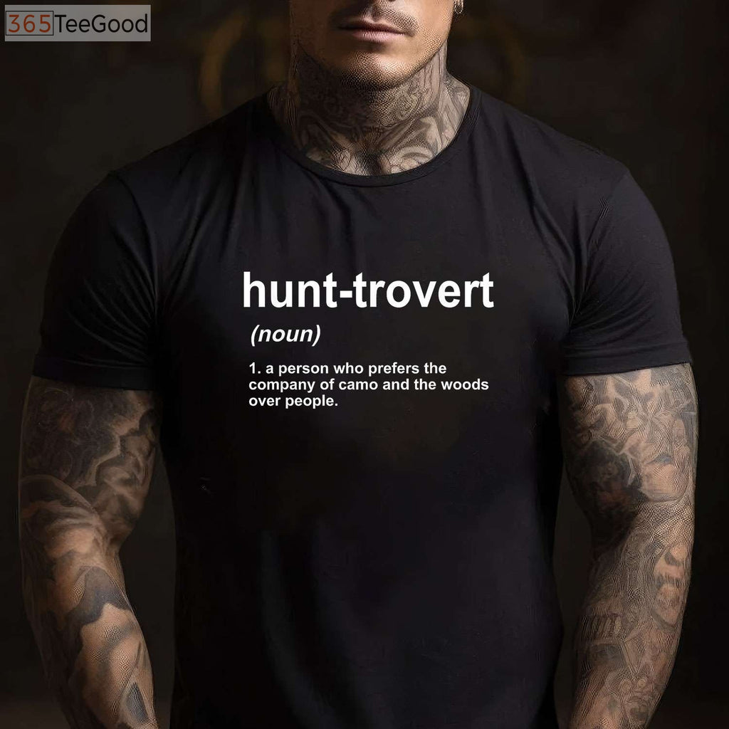 Hunt-trovert Funny Hunting Shirt for Men, Introvert Hunter Humor Gift Tee
