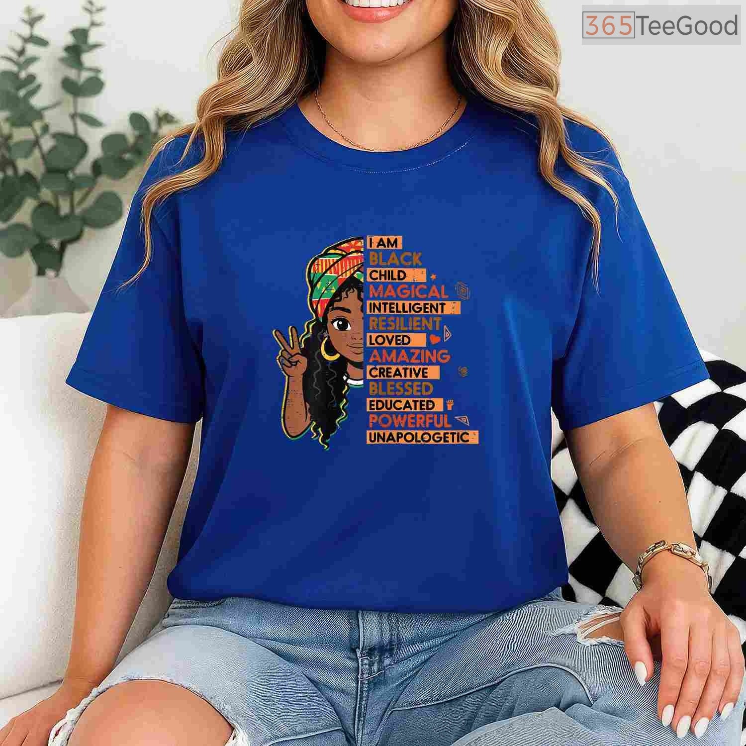 I Am A Black Child Magical African Girl T-Shirt Black History Month Kids Pride Shirt