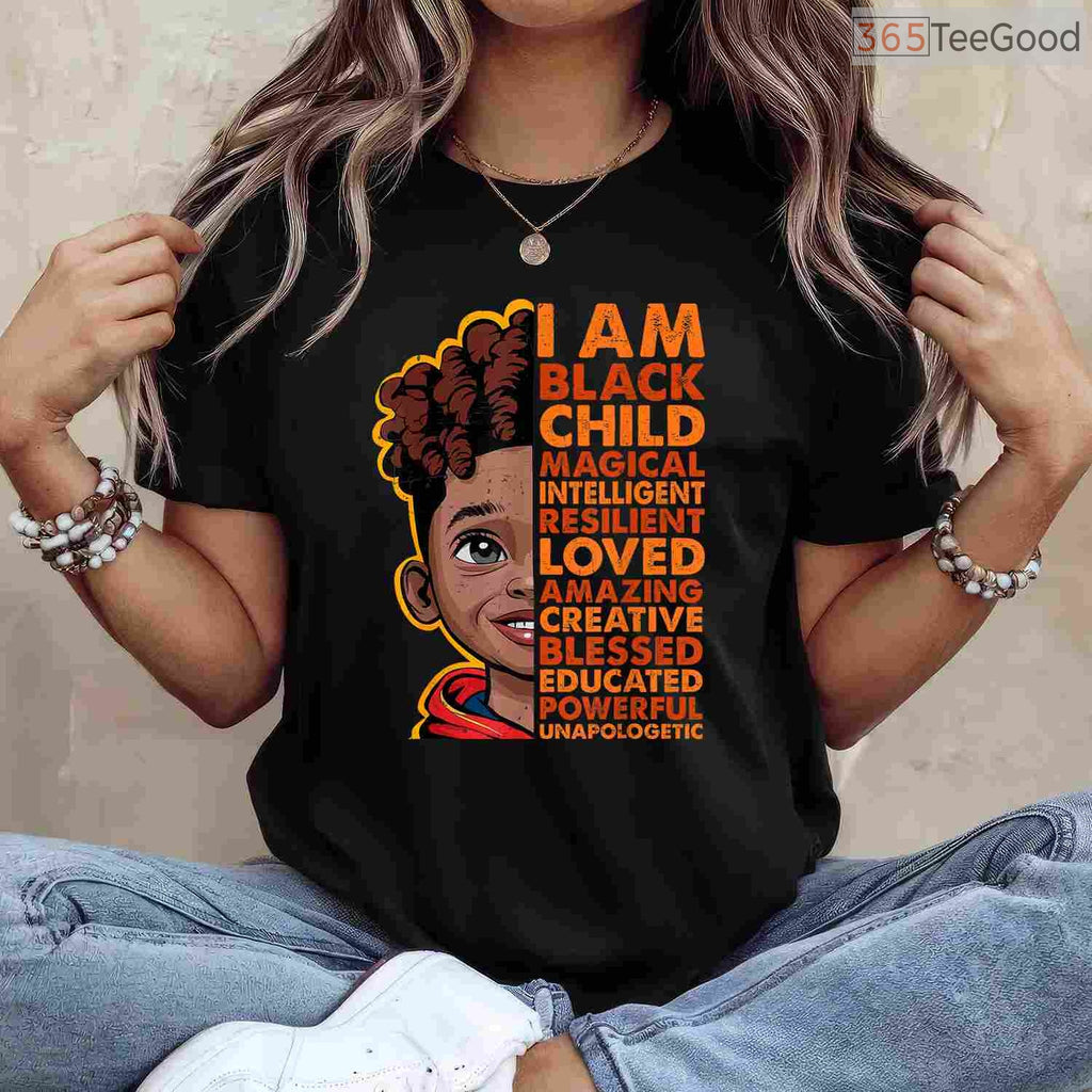 I Am Black History Month Shirt for Kids Boys African American Youth Empowerment T-Shirt