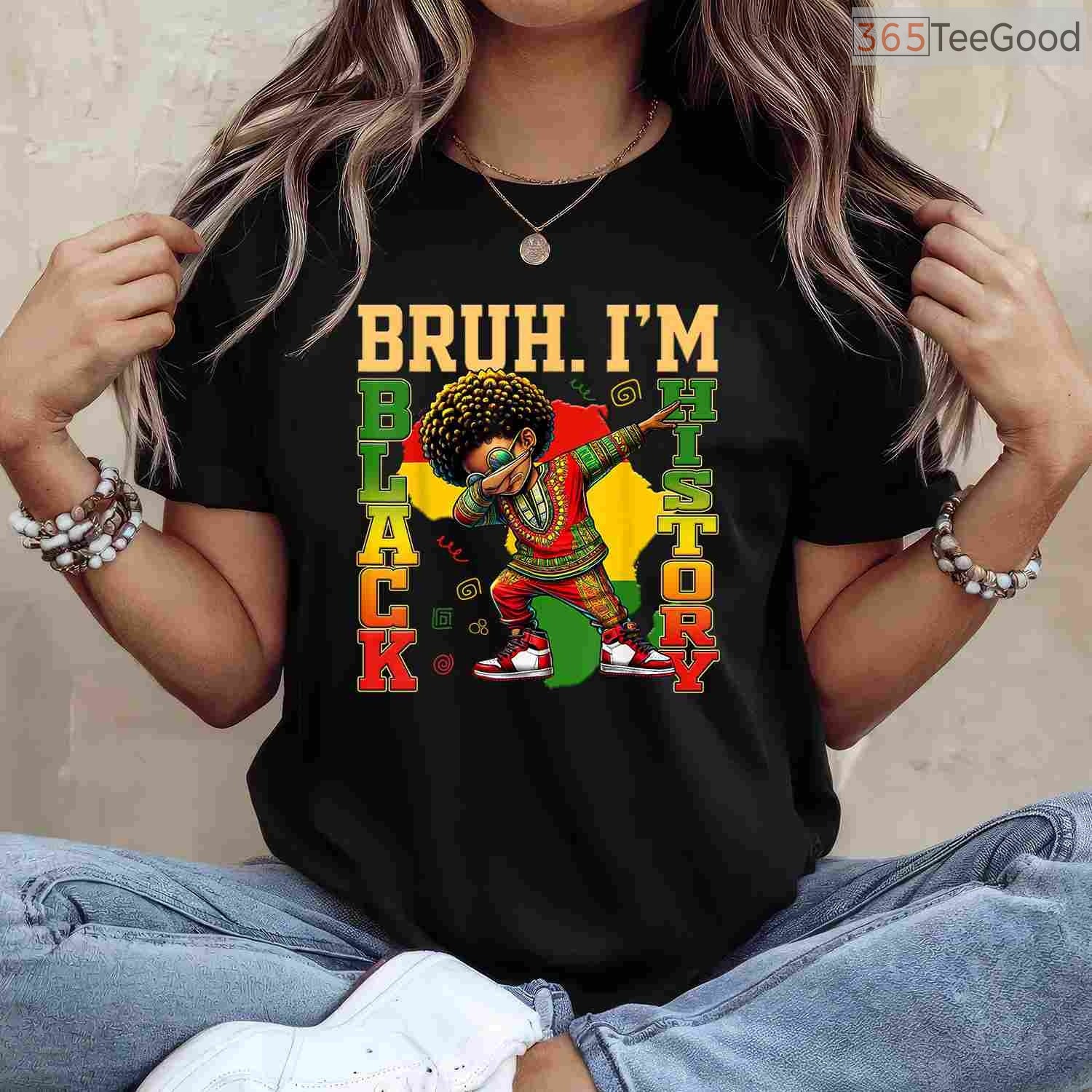 I Am Black History Dabbing Afro T-Shirt Men Boys Funny Black History Month Shirt