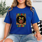 I Am Black History Afro Girl T-Shirt African American Kids Magic Black History Month Shirt