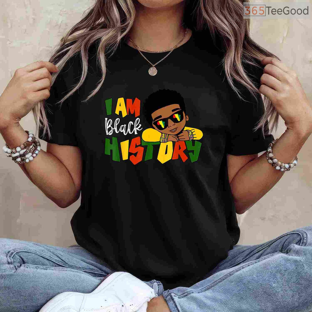 I Am Black History T-Shirt for Boys Kids African American Young King Black History Month Shirt