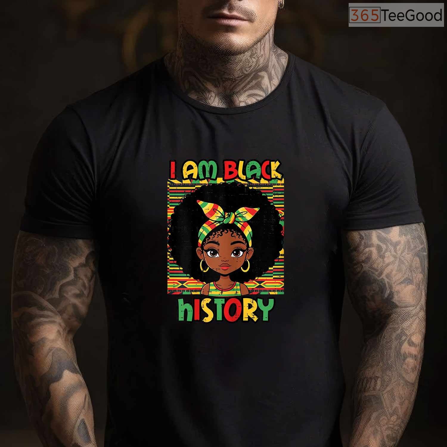 I Am Black History Afro Girl T-Shirt African American Kids Magic Black History Month Shirt