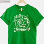 I Support Day Drinking Skeleton T-Shirt - Funny Beer Lover Party Tee