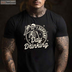 I Support Day Drinking Skeleton T-Shirt - Funny Beer Lover Party Tee