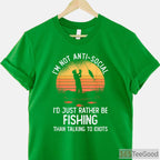 I'd Rather Be Fishing Retro Graphic Tee, Unique Gift for Bass Fishing Hobbyists