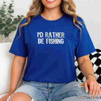 I'd Rather Be Fishing Funny Christmas Shirt - Humorous Holiday Gift for Fishermen