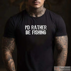 I'd Rather Be Fishing Funny Christmas Shirt - Humorous Holiday Gift for Fishermen