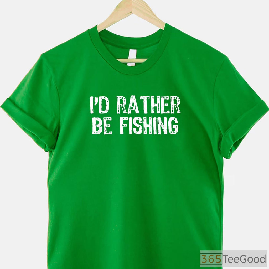 I'd Rather Be Fishing Funny Christmas Shirt - Humorous Holiday Gift for Fishermen
