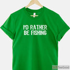 I'd Rather Be Fishing Funny Christmas Shirt - Humorous Holiday Gift for Fishermen