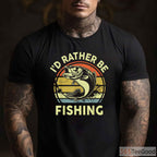 I'd Rather Be Fishing Bass Gift Shirt - Funny Fishing Dad Joke Apparel