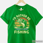 I'd Rather Be Fishing Bass Gift Shirt - Funny Fishing Dad Joke Apparel