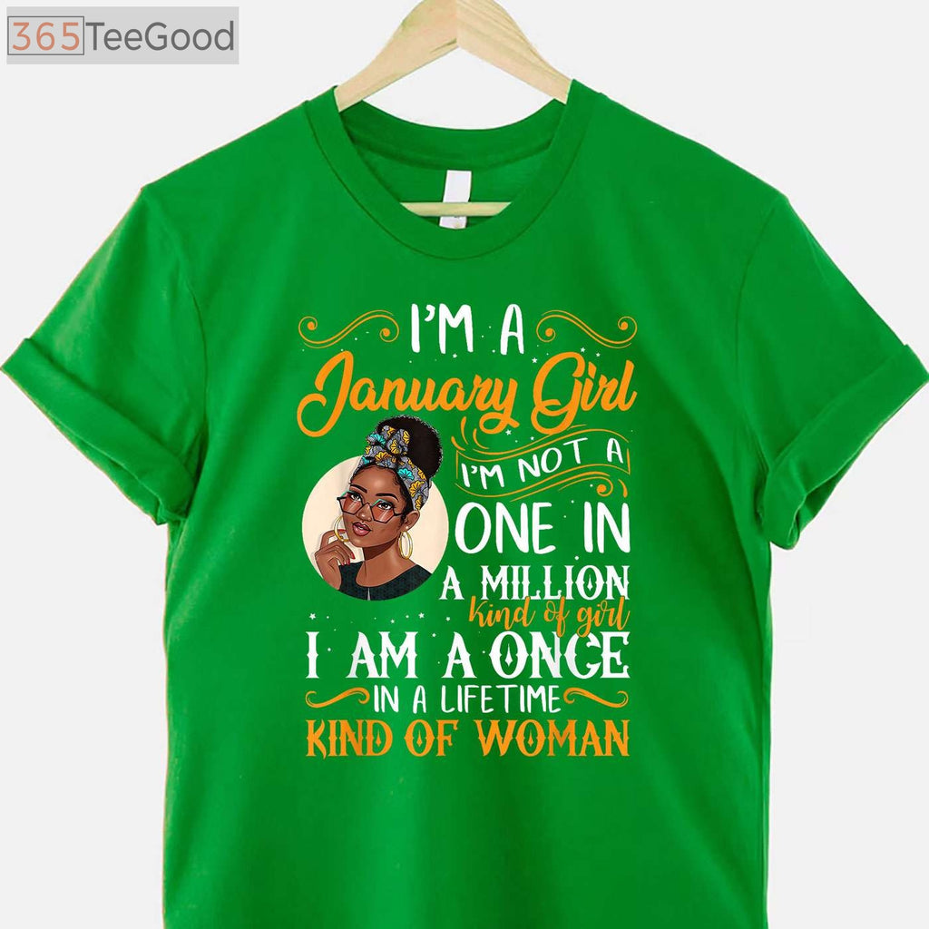 I'm A January Girl Black Women Capricorn Birthday T-Shirt
