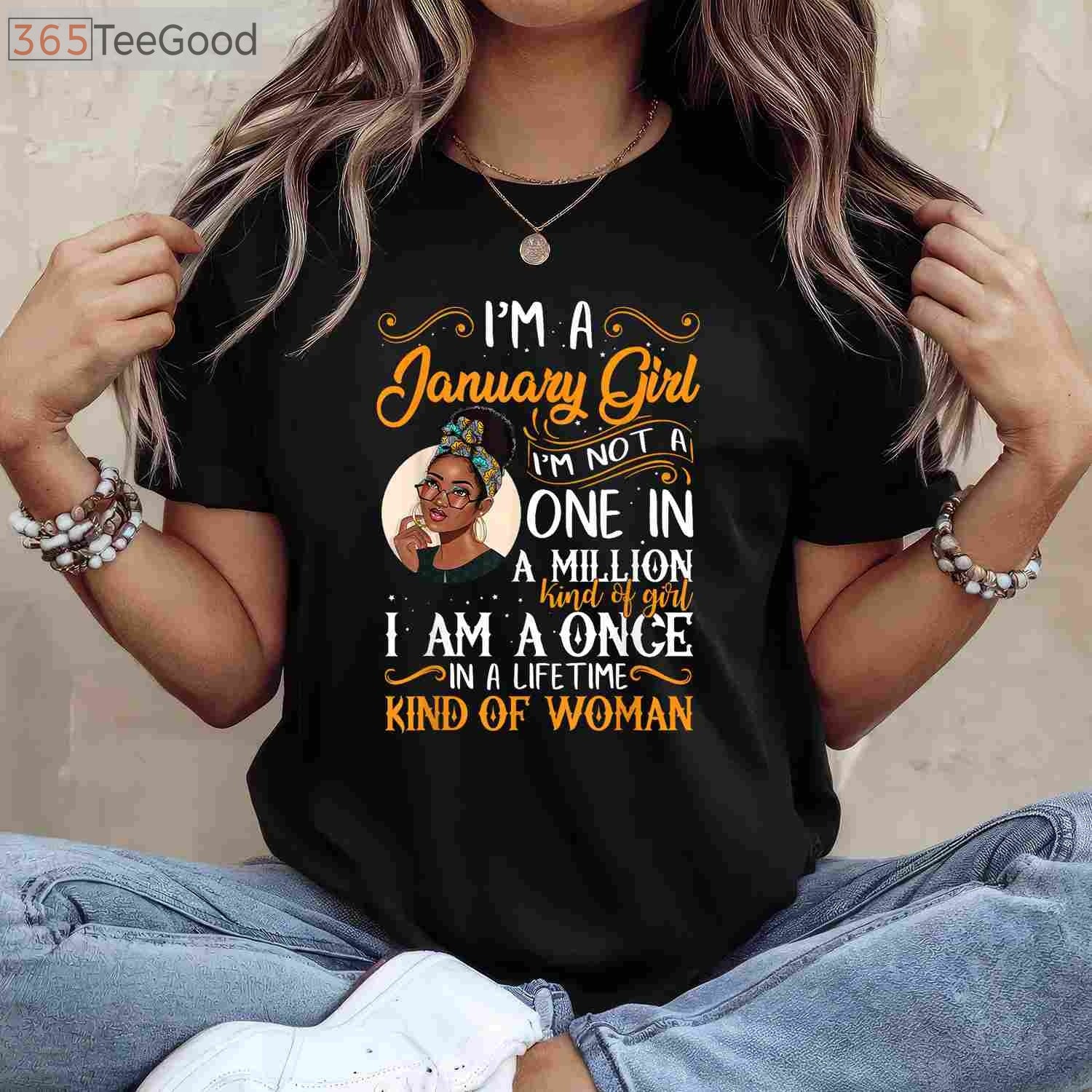I'm A January Girl Black Women Capricorn Birthday T-Shirt