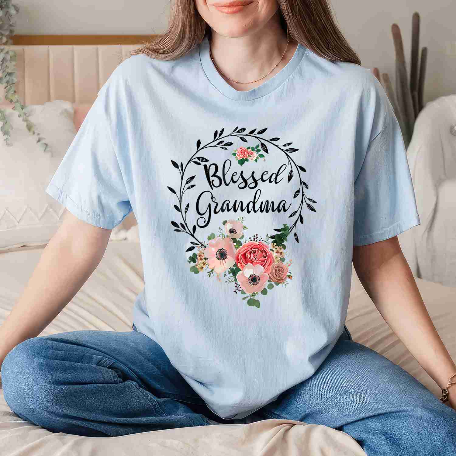 I'm A Spoiled Grandson of A Crazy Grandpa Tee Funny Family Quote T-Shirt for Men Women Unisex Adults