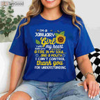I'm a January Sunflower Queen Tee and T-Shirt, Birthday T-Shirt Gift for Women Born in January