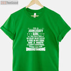 I'm a January Girl Tee and T-Shirt, Heart Fire Soul Birthday T-Shirt for Women Adults