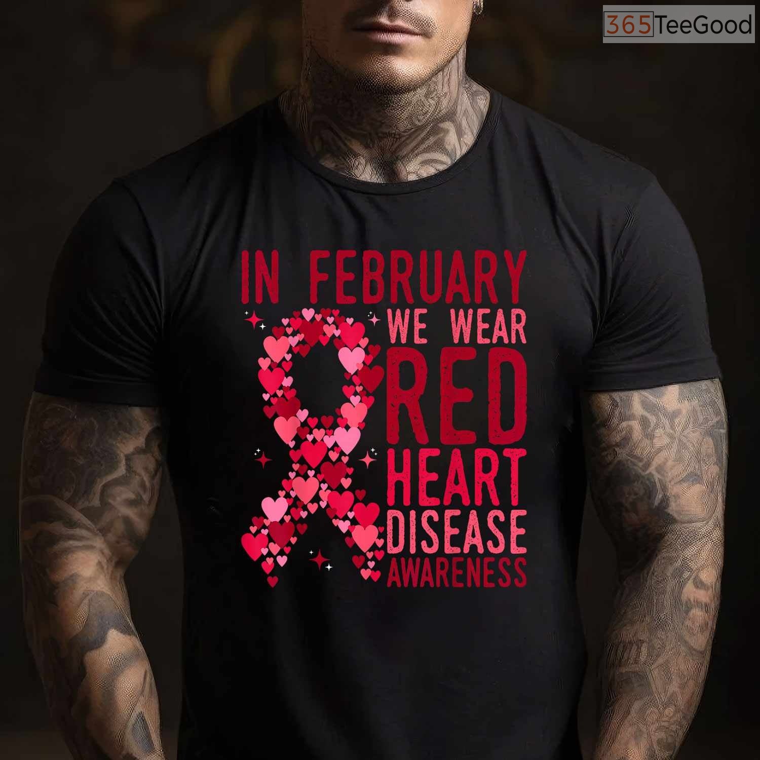 In February We Wear Red Month Shirt – Heart Disease Awareness Tee