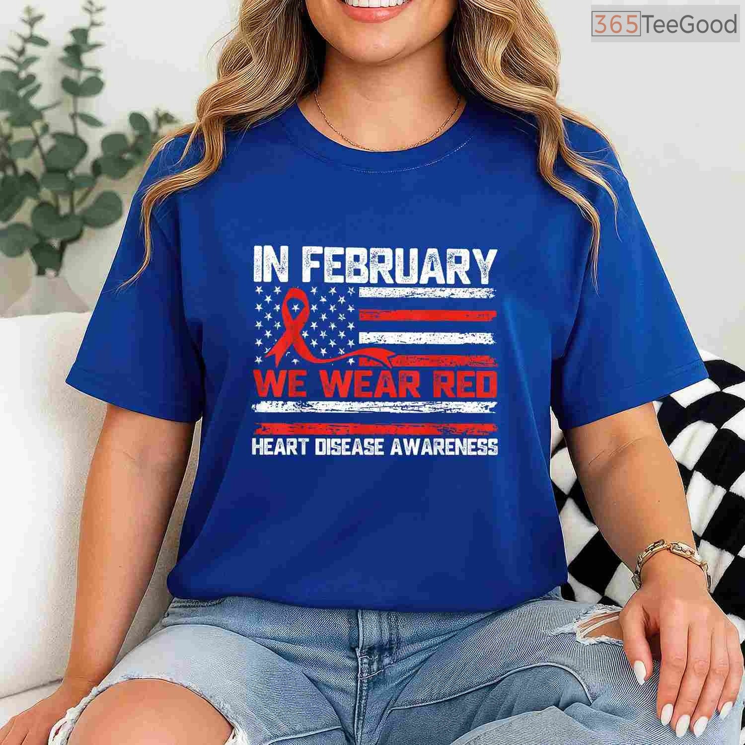 In February We Wear Red Support Shirt – Heart Disease Awareness Tee