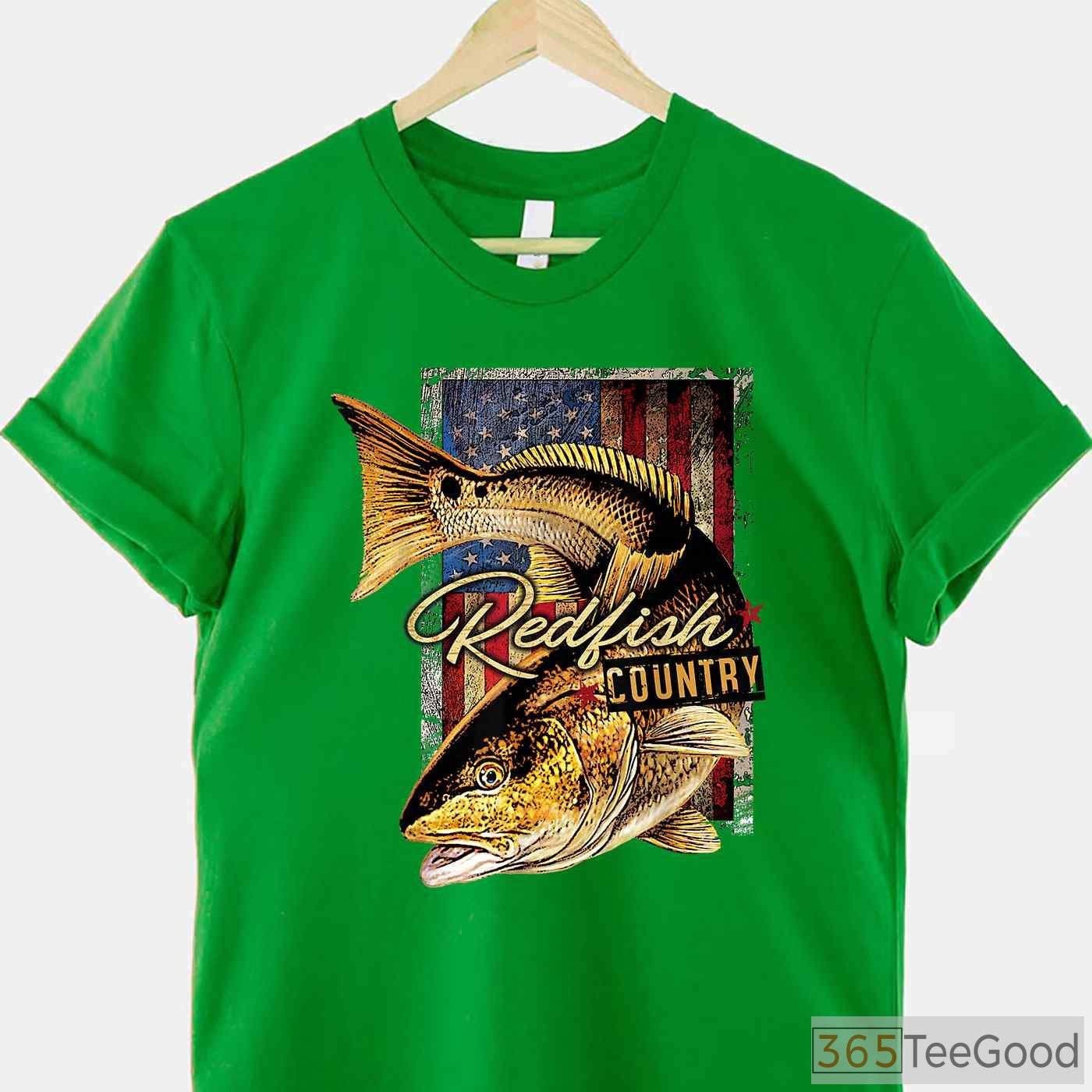 Inshore Saltwater Redfish Fishing Shirt, Redfish Country Angler Graphic Tee
